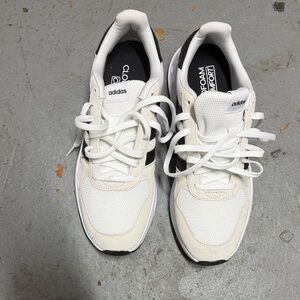 adidas White and Black Retro Mesh Trainers